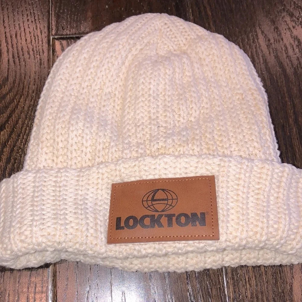 Love your melon white speckled cuff beanie hat new with tags